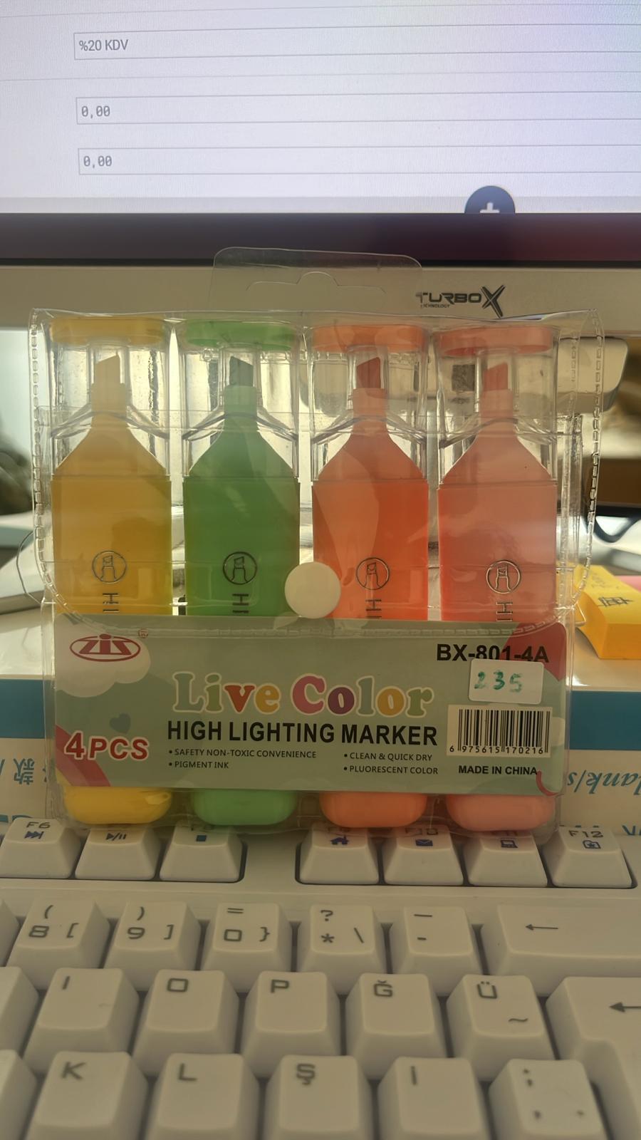 ZİZ LİVE COLOR 4 LÜ FOSFORLU KALEM