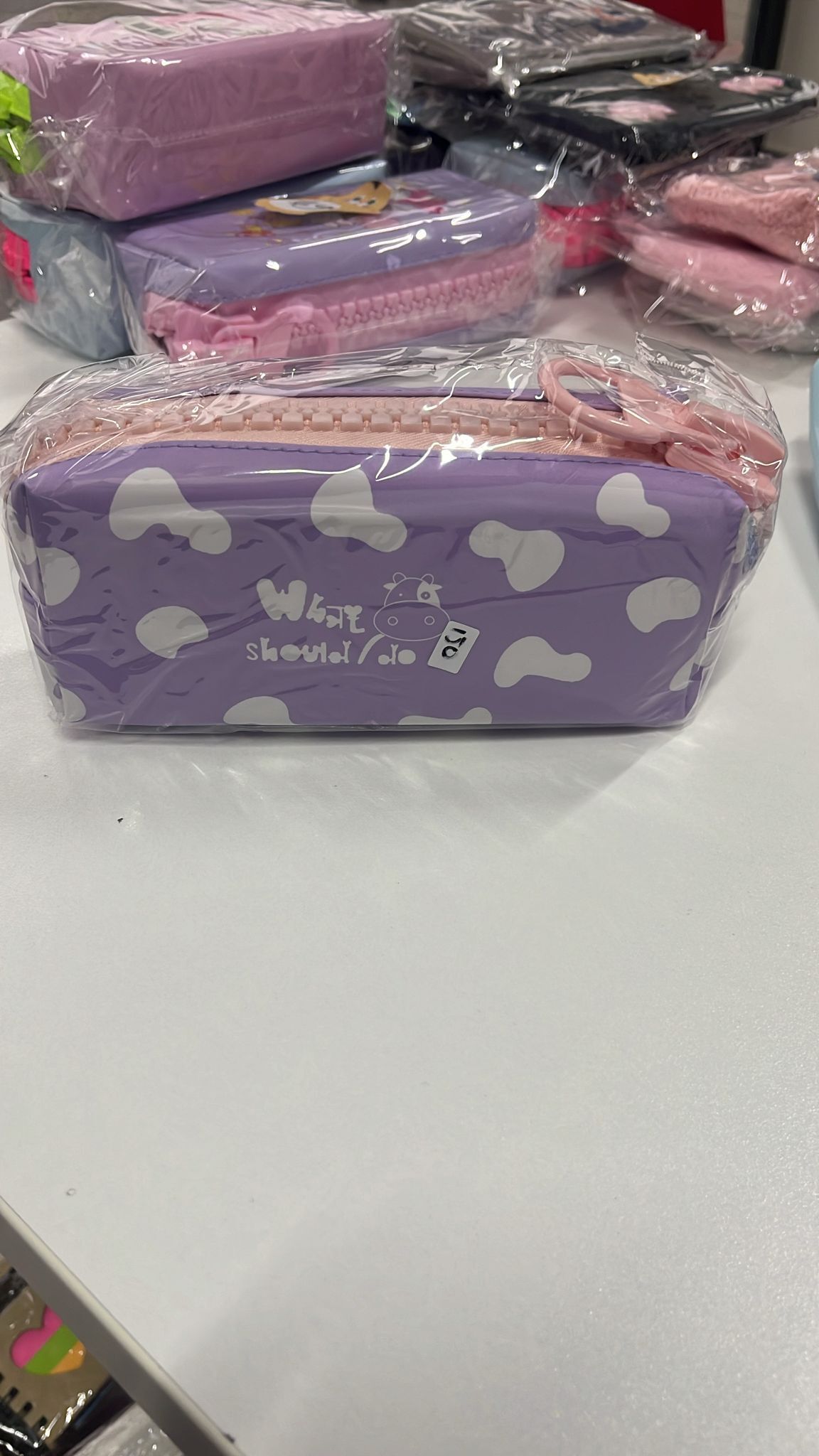 COW PATTERN GENİŞ FERMUAR KALEM KUTU