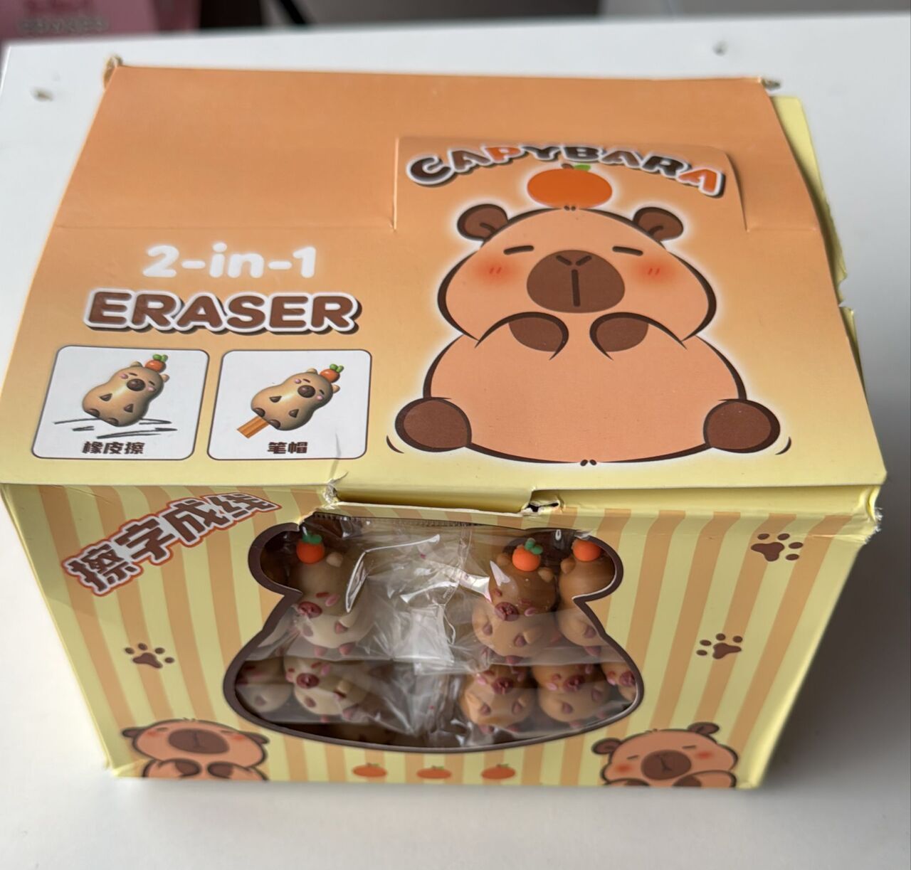 CAPİBARA 3'LÜ SİLGİLİ KALEM BAŞLIĞI