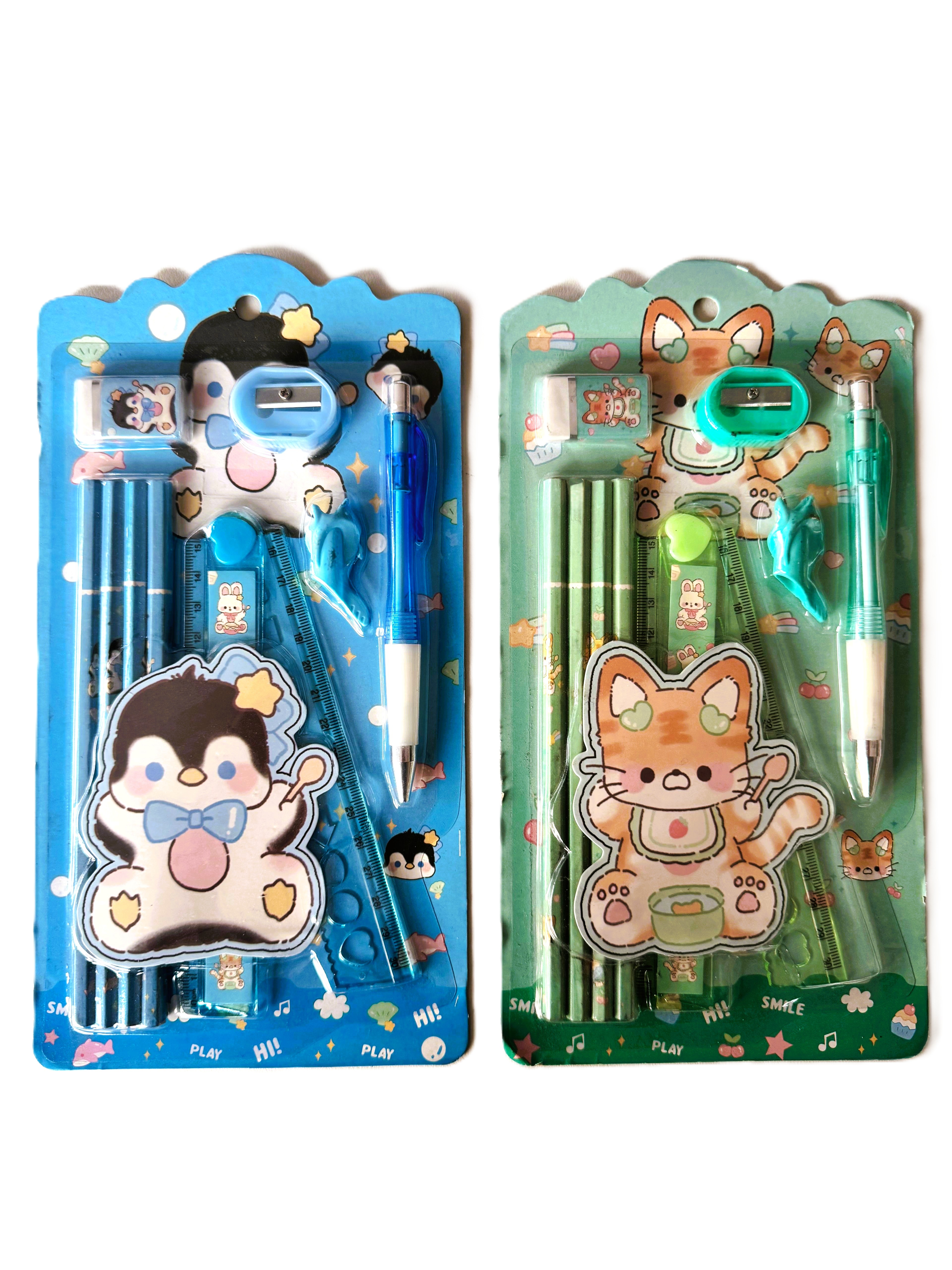 SMILE (KURŞUN KALEM-UÇLU KALEM-CETVEL-SİLGİ-KALEMTRAŞ)SETİ